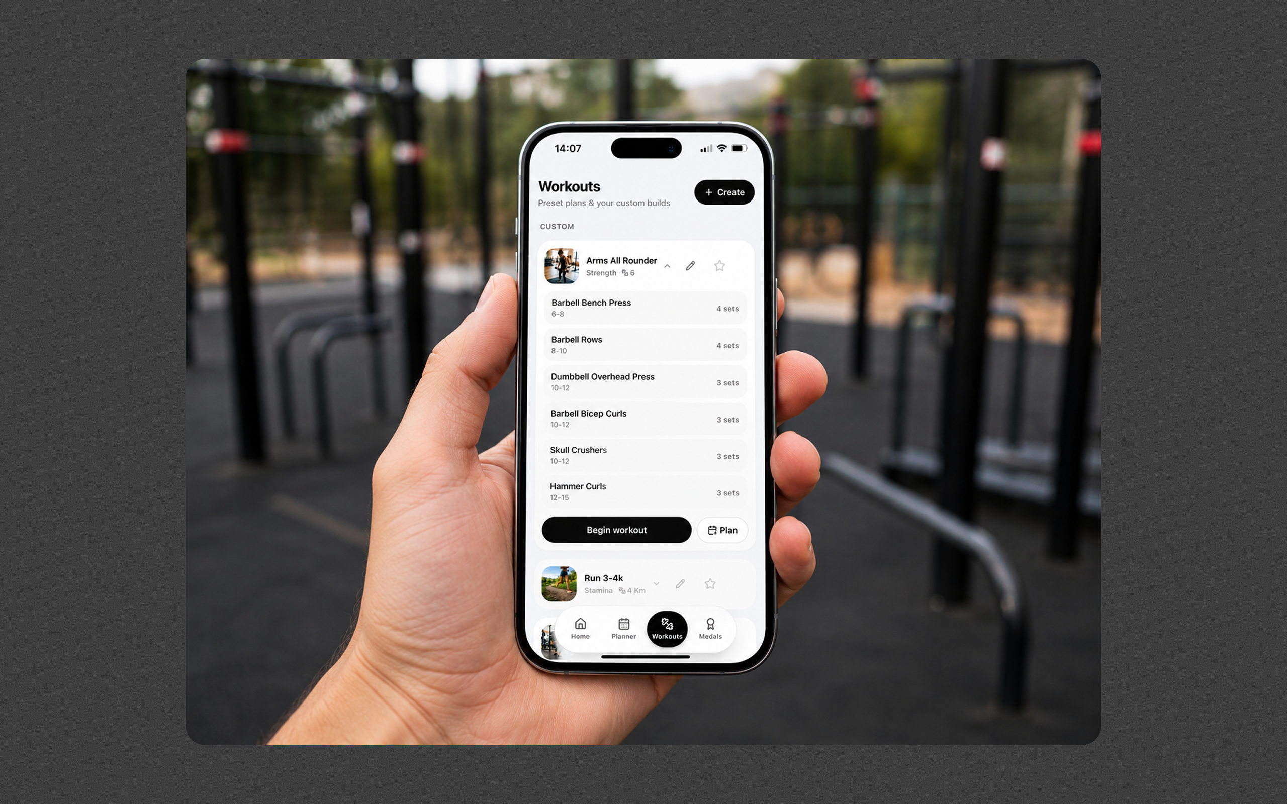 FitBubs — the home screen: today's workout and nothing else competing for attention