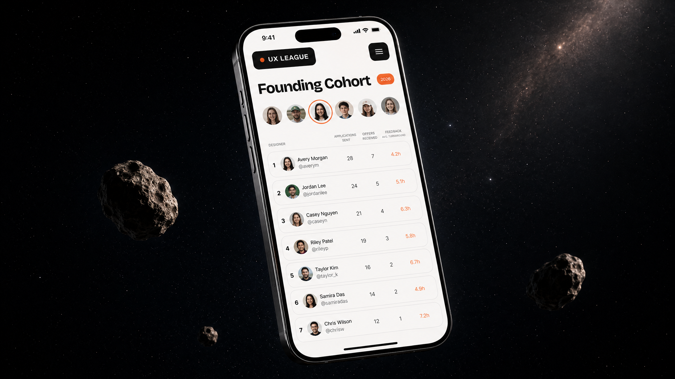 uxleague.ai — a timed design challenge showing the brief, its constraints and the decisions a candidate recorded